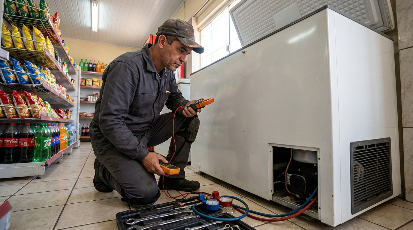 Reparo na placa eletrônica do freezer em Juiz de Fora‑MG
